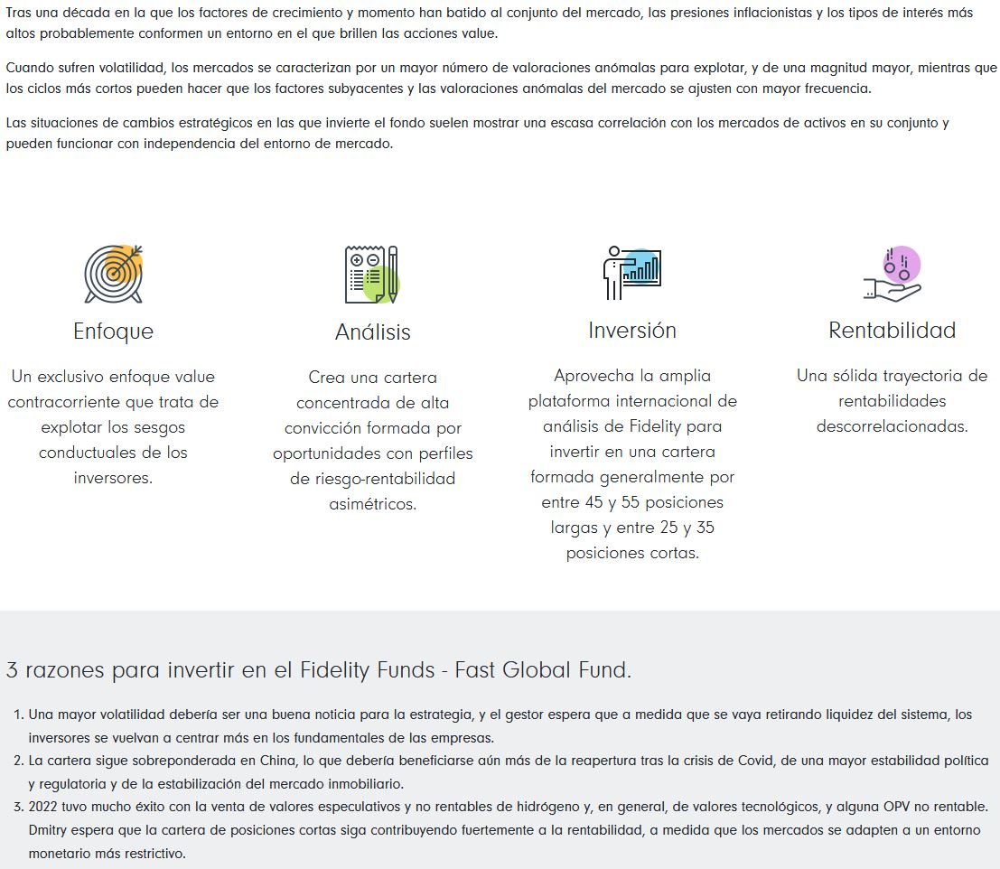 ¿Qué le está pasando al fondo Fidelity Fast Global? Lleva solo un un 4% ...